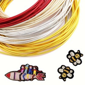 Resim QIAO Metalik Nakış İpi 1mm Kalın - Nakış, Takı Yapımı ve El Sanatları Malzemeleri için 2.8m Bobinler, Çeşitli Renk Paketi (Kırmızı, Siyah, Bej, Gül Kırmızısı, Altın, Açık Gri, Mavi, Mor, Gül Altın) 