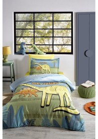 Resim Özdilek Ranforce-dino Zoo Petrol-tek Kişilik Çocuk Nevresim Takım Petrol 