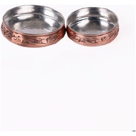 Resim Dmt Gaziantep Bakırdan El İşlemeli Çerez Veya Kahvaltı Tabak Büyük 12 Cm Küçük 10 Cm Derinlik 2cm Bakır 