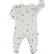 Resim Uygunbebe Boumini Yeni Doğan Patikli Bebek Tulumu 0-6 Ay Pembe Tembel Hayva 