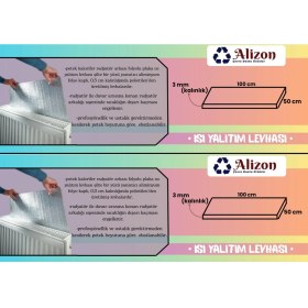 Resim 3 mm Kalınlığında Petek, Radyatör Arkası Folyo Plaka Kalorifer Soba Arkalığı Isı Yalıtım Levhası 