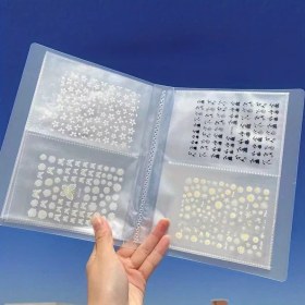 Resim Xuweiwei 1 Adet 80 Cep Dıy Şeffaf Scrapbook Dosyası - Pul Kesme Kalıbı Kartpostal Sticker Organizatörü 