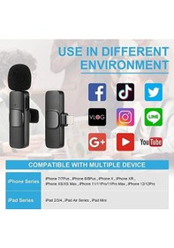 Resim Apple Uyumlu iPhone Girişli Telefon Uyumlu Kablosuz Mikrofon Bluetooth Röporta 