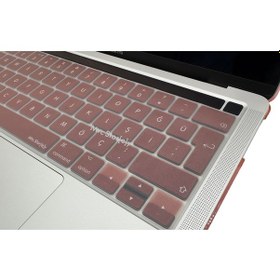 Resim Apple Uyumlu MacBook Pro Klavye Koruyucu 13inç M1-m2 Türkçe Q Touchbarlı A2251 A2289 A2338 A2141 İle Pembe Altın 