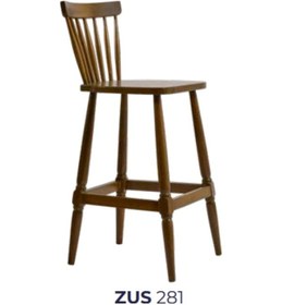 Resim Sandalye Zus281 Kafes Model Yüksek Cafe/Mutfak Ahşap Kayın Iskele Ceviz 