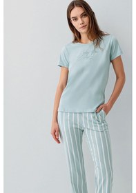 Resim Pierre Cardin Kadın Yeşil Pijama Takım Pc9150-s-v1 Yeşil 