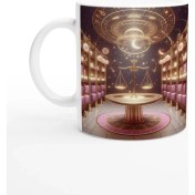 Resim Terazi Burcu Baskılı Kahve Kupası - Zodyak Kütüpanesi Vs4 