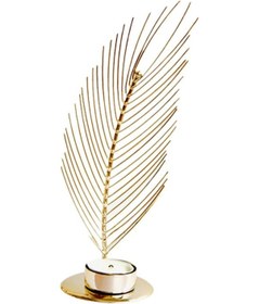 Resim Suntek İskandinav Geometrik Mumluk Metal Tüy Şekilli Şamdan 