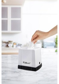 Resim Flora Cömert Peçetelik, Dekoratif Peçete Dispenseri Ve Düzenleyicisi F291 Beyaz 