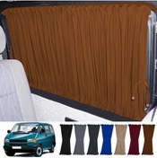 Resim Oto Pandami Volkswagen T4 - Transporter / Caravelle Uzun Şase 1990-2003 Uyumlu Taba Raylı Oto Perde Takımı 