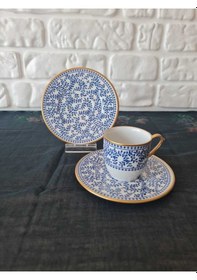 Resim Konyax 6 Kişilik Kahve Seti Blues Çok Renkli 