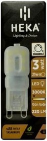 Resim Heka 3W (21W) 3000K G9 Duylu Buzlu Dim Edilebilir LED Kapsül Ampul 