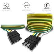 Resim Chuangyinshop Pvc 4 Yollu 4 Pinli Römork Uzatma Kablosu Bağlantılı Işık Römork Kablosu Uzatma 