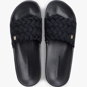 Resim Tommy Hilfiger Th Braıded Pool Slıde Kadın Siyah - Fw0fw09203 