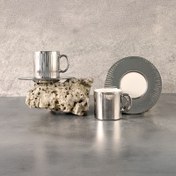 Resim Aryıldız Lumiere Platin 4 Parça 2 Kişilik Türk Kahve Fincan Takımı 90 ml 