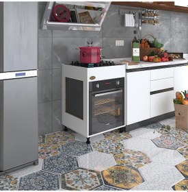 Resim Kenzlife Ankastre Modülü Kabini Haya Busa3 Byz 85 60 56 Fırın Ocak Dolabı Ayarlı Ayaklı Üstten 