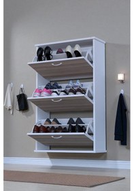 Resim Eliusta Farel 72 Cm Genişlik 3 Kapaklı Ayakkabılık 72x114x26 Cm Cordoba Renk Kapı Önü/antre Ayakkabılık Cordoba 