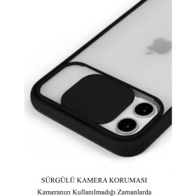 Resim KZY Samsung Galaxy A20S Kapak Lensi Açılır Kapanır Kamera Korumalı Silikon Kılıf Kırmızı 