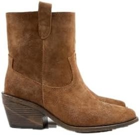 Resim Manijero (Gona) Kadın Hakiki Deri Önü Troklu Kovboy Özel Eskitme Taba Bot 