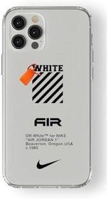 Resim Iphone 13 Pro Max ile Uyumlu Off White Air Tasarım Baskılı Şeffaf Kılıf 
