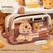 Resim 6/8 adet Sevimli Kutku Otter Kalem Kutusu Seti, Kilitleme, Güzel Kawaii Kanvas Çanta, Şeffaf, Katmanlı Depolama ile, Peluş Oyuncak, Sticker, Düzenli Depolama ile, Kumaş Malzemeden Yapılmış 