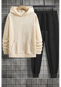 Resim Uyguntarz Unisex Drawing Butterflies Sırt Baskılı Eşofman Takımı Bej 