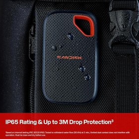 Resim SANDISK 2TB Extreme Taşınabilir SSD (Yeni Model) - 2000MB/s'ye kadar Aktarım hızları - USB Type-C bağlantısı, Güvenilir Dayanıklılık - Siyah - SDSSDE70-2T00-G25 