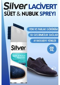 Resim Silver Süet ve Nubuk Yenileyici Sprey Boya Su İtici Etkili Lacivert 200ML Beyaz 