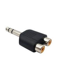 Resim Koodmax 2 Rca Dişi - 6.3Mm Stereo Jak Çevirici Erkek Fiş 