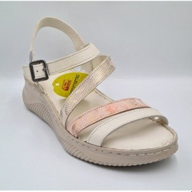 Resim Mammamia D25ys-2365 Kemik Pudra Renk Hakiki Deri Kadın Sandalet Kemik 