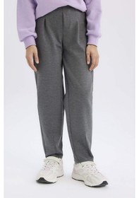 Resim DeFacto Kız Çocuk Baskılı Beli Paçası Lastikli Jogger Eşofman Altı D9170A824AUGR93 Gri 