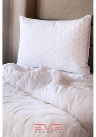 Resim Eve Tekstil 8 Adet Diamon Kapitone Antibakteriyel Fermuarlı Yıkanabilir Otel Lüks Yastık Kılıfı 50x70cm Beyaz 