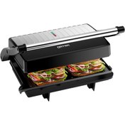 Resim OSTBA SL-106 Panini Pres Izgara, 2 Dilimli Yapışmaz Tabaklı Ekmek Kızartma Makinesi, 180°, 1000 W 