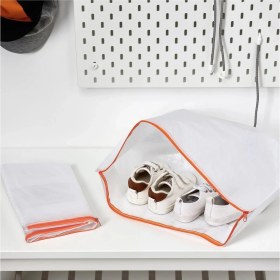 Resim 3'lü Küçük Fermuarlı Saklama Kutuları 48X22 cm Beyaz Set 