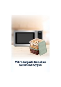 Resim Vienve Buzdolabı Düzenleyici Organizer Mikrodalgaya Uygun Difriz Saklama Kabı Mint 15'li Mint 