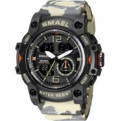 Resim Hanyang Camo Khaik Smael Spor Dijital Saatler Erkekler Için Ordu Kamuflaj Yüzme Kol Saati Çalar Saat Takvim LED Arka Işık Çift Zamanlı Izle 8007 (Yurt Dışından) 