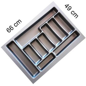 Resim 66x49 Cm Gri Renk Çekmece Içi Düzenleyici Kaşıklık 66x49 Cm 60/40 Kadar Kesılebılır Gri 