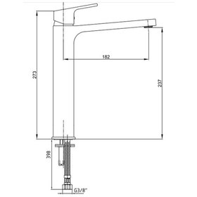 Resim Eca Tiera Yüksek Tip Lavabo Bataryası Krom - Siyah 103588002 
