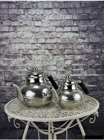 Resim 1.2 Mm Kalın Petek Işlemeli Bakır Çaydanlık 