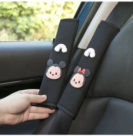Resim Fochsia 2 Adet Mickey Mouse Emniyet Kemeri Yastığı Seyahat Oto Koltuk Koruyucu 