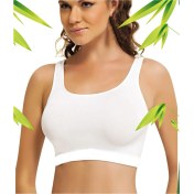 Resim Q-En Beyaz % 95 Bambu Kalın Askılı Pedli Spor Sütyen - Büstiyer 