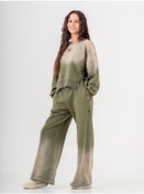 Resim Kız Çocuk Batik Yıkama Tasarım 3 İplik Eşofman Takım-14223 Haki 