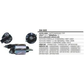 Resim Mars Otomatigi 12V Toyota Corolla Uyumlu Yaris Benz 2003 504634317 