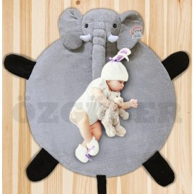 Resim Pandamkee Bebek Oyun Halısı 120 cm Filli Oyun Matı 