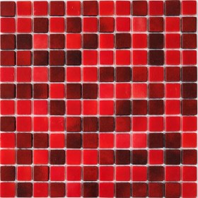 Resim MozaiKristaL Mutfak Tezgah Arası ve Tüm Yaşam Alanları Için Kırmızı Mix. Cam Mozaik. Cam Ölçüsü: 25X25 Mm. File Ölçüsü: 31.5X31.5 Cm. ( 1 Kutu = 10 File Karo = 1 M2 Fiyatıdır. ) 