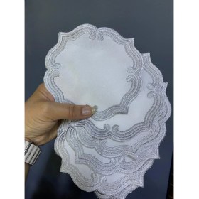 Resim 6 Lı Kahve Sunum Peçetesi Gümüş 