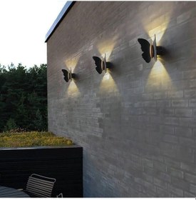 Resim 3 Adet Elektrikle Çalışır, 6 Watt Gün Işığı Ledli Kelebek Duvar Aplik İç Ve Dış Mekan Ip65 Aplik Gün Işığı - Sarı 