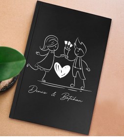 Resim Bk Gift Kişiye Özel Sevgili Isimli Sert Kapaklı Siyah Lastikli Defter , Arkadaşa Hediye, Yeni Iş Hed 