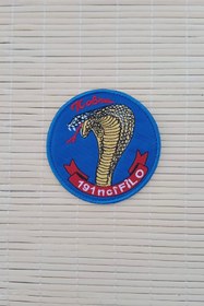 Resim İZMİR ASKERİ MALZEME Kobra 191 nci Filo Yazili Nakis islemeli Arma Pec Patch 