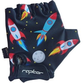 Resim Raptor Çocuk Eldiveni Kısa Parmak Çocuk Bisiklet Eldiveni Silikon Jelli Roket Desenli M Beden 
